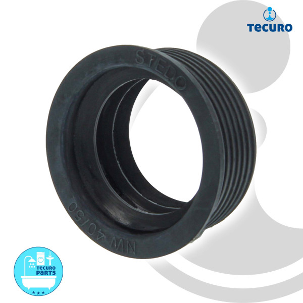 tecuro Siphon-Gummimanschette für Abflussrohr Außen Ø 50 mm x Innen Ø 40 mm