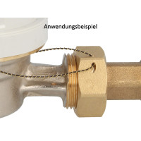 JS Wasserzähler Verschraubungen Überwurfmutter x AG, Messing blank - 2-er Set