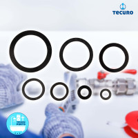 tecuro Gummidichtung 3/8 Zoll (9,6 x 14,5 x 1,90 mm) für Überwurfmuttern Sanitär-Heizungsinstallation