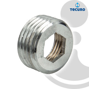 tecuro Reduzierstück Außengewinde G 1/2 Zoll x Innengewinde Rp 3/8 Zoll Messing verchromt