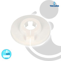 tecuro Scharnierrosette mit Klemmverschluss - weiß Loch: 35 mm x Außen: 75 mm