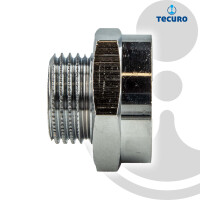 tecuro Reduzierverlängerung Außengewinde G 3/8 Zoll x Innengewinde Rp 1/2 Zoll, Messing verchromt