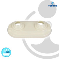 tecuro Doppel-Scharnierrosette Rohrabstand 50 mm, Loch 10-22 mm - weiß