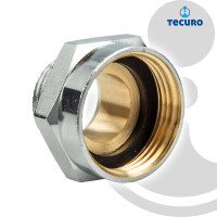 tecuro Reduzierverlängerung Außengewinde G 1/2 Zoll x Innengewinde Rp 3/4 Zoll, Messing verchromt