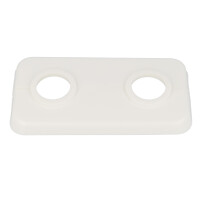 STEDO Doppel-Scharnierrosette Rohrabstand 50 mm, Loch 18 mm - weiß