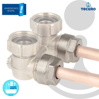tecuro MS Klemmverschraubung für Ø 15 mm Kupfer- und Präzisionsrohr - 2er-Set