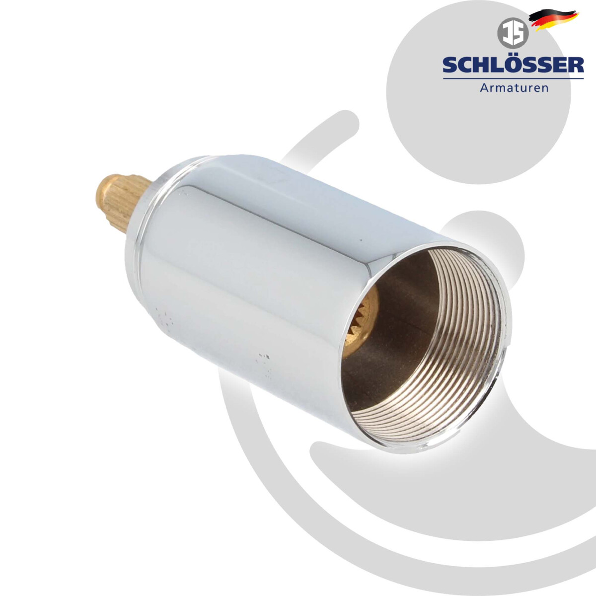 Messing Block tecuro Hahnoberteil Sanitäroberteil 1/2 Zoll, mit Griff und Rosette ...
