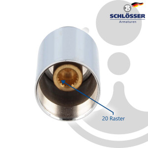 JS Verlängerung 40 mm für UP-Ventil und Montageblock, Messing verchromt