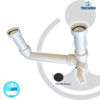 tecuro Ablaufverbindung mit Höhenausgleich für Doppel-Spülbecken