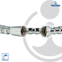 tecuro Glieder-Metall-Brauseschlauch, Messing glanzverchromt - verschiedene Längen