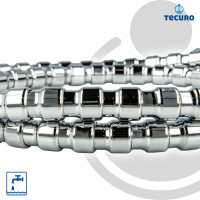 tecuro Glieder-Metall-Brauseschlauch 75 cm, Messing glanzverchromt