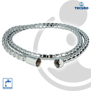 tecuro Glieder-Metall-Brauseschlauch 125 cm, Messing glanzverchromt