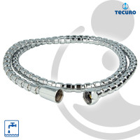 tecuro Glieder-Metall-Brauseschlauch 175 cm, Messing glanzverchromt