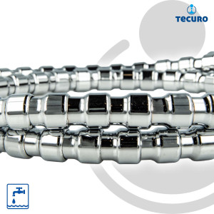 tecuro Glieder-Metall-Brauseschlauch 200 cm, Messing glanzverchromt