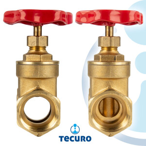tecuro Messing-Muffenschieber. metallisch dichtend, beidseitig Innengewinde Rp 3/4 Zoll