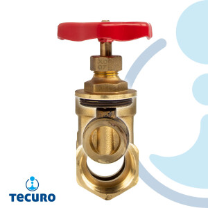 tecuro Messing-Muffenschieber. metallisch dichtend, beidseitig Innengewinde Rp 3/4 Zoll