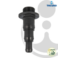 tecuro Durchführung 1 Zoll AG x Schlauchtülle Ø 12/19/25 mm - PP schwarz