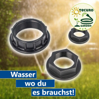 tecuro Gegenmutter mit IG 1/2 Zoll - PP schwarz