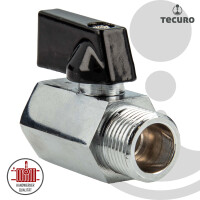 tecuro MINI Kugelhahn Innengewinde Rp 3/8 Zoll x Außengewinde G 3/8 Zoll,  Messing verchromt