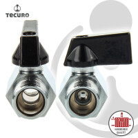 tecuro MINI Kugelhahn Innengewinde Rp 3/8 Zoll x Außengewinde G 3/8 Zoll,  Messing verchromt