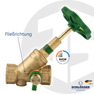 JS KFR - Freistromventil Rp 1 1/4 Zoll (DN 32) DVGW mit Entleerungsventil und steigender Spindel Typ 1620 - Muffenanschluss