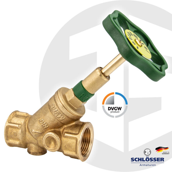 JS KFR - Freistromventil Rp 1 Zoll (DN 25) DVGW mit steigender Spindel Typ 1615 - Muffenanschluss