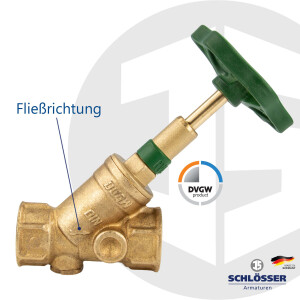 JS KFR - Freistromventil Rp 1 Zoll (DN 25) DVGW mit steigender Spindel Typ 1615 - Muffenanschluss