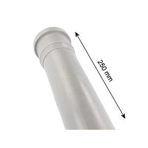 HT Rohr Ø 110 x 250 mm, mit einseitiger Steckmuffe und Gummidichtung, PP-grau