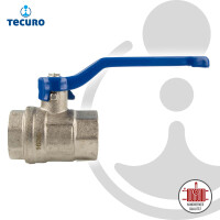 tecuro Kugelhahn, beidseitig Innengewinde Rp 1 1/2 Zoll (DN 40) Stahlhebel lang, Messing vernickelt