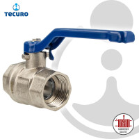 tecuro Kugelhahn, beidseitig Innengewinde Rp 1 1/2 Zoll (DN 40) Stahlhebel lang, Messing vernickelt