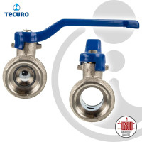 tecuro Kugelhahn, beidseitig Innengewinde Rp 2 Zoll (DN 50) Stahlhebel lang, Messing vernickelt