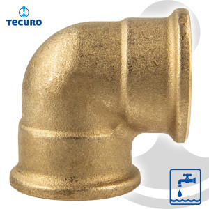 tecuro Winkel 90° 3/4 Zoll IG/IG - Messing blank