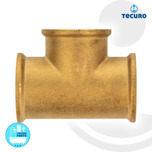 tecuro T-Stück allseitig Innengewinde Rp 1 Zoll, MS-blank CW617N