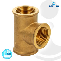 tecuro T-Stück allseitig Innengewinde Rp 1 Zoll, MS-blank CW617N