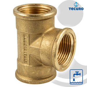 tecuro T-Stück allseitig Innengewinde Rp 1 1/4 (5/4) Zoll, MS-blank CW617N