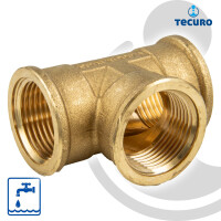 tecuro T-Stück allseitig Innengewinde Rp 1 1/2 Zoll, MS-blank CW617N