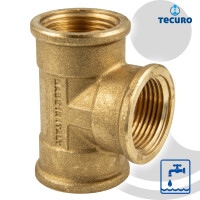 tecuro T-Stück allseitig Innengewinde Rp 2 Zoll, MS-blank CW617N