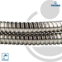 tecuro Metall Agraff Brauseschlauch 1,50 m, doppelt gewickelt, hochglanzverchromt