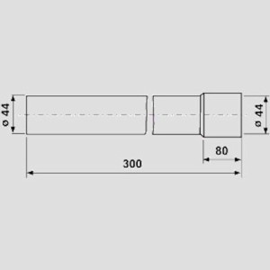 SANIT Spülrohrverlängerung Ø 44 x 300 mm - für WC-Spülkasten - PVC weiß