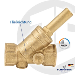 JS Schrägsitz Rückschlagventil - Rückflussverhinderer Rp 1 (DN 25) DVGW Typ 1325 - Muffenanschluss