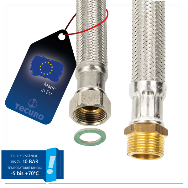 Panzerschlauch Edelstahl Flexschlauch 1/2"x3/8" IGxIG - Foto 9