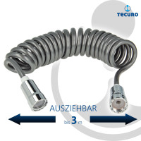 tecuro Spiral - Brauseschlauch Elegance-Plus, ausziehbar bis 3,00 m, mit glatter Oberfläche
