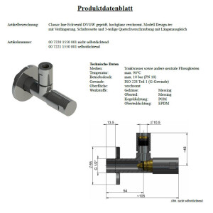Schlösser DESIGN-Tec Eckventil athena - DVGW - nicht...