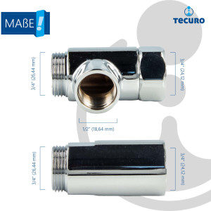 tecuro Batterie-Anschlußadapter mit Distanzstück für Wandarmaturen
