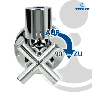 tecuro Design Eck-Ventil mit Kreuzgriff 1/2 Zoll Wandanschluss Messing verchromt