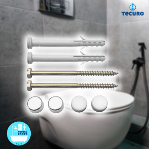tecuro WC-Befestigungsset 6 x 85 mm mit Abdeckkappe