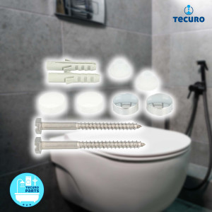 tecuro WC-Befestigungsset 6 x 70 mm mit Abdeckkappe