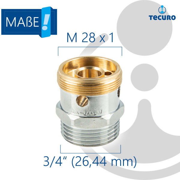 tecuro Rohrbelüfter für Auslaufventile nach DIN-DVGW, M28x1 AG x 3/4 , 5,57  €