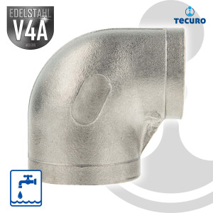 tecuro Winkel 90° reduziert, Edelstahl V4A (AISI...
