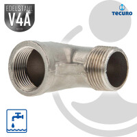 tecuro Winkel 90° Edelstahl V4A (AISI 316), IG x AG 1/2 Zoll